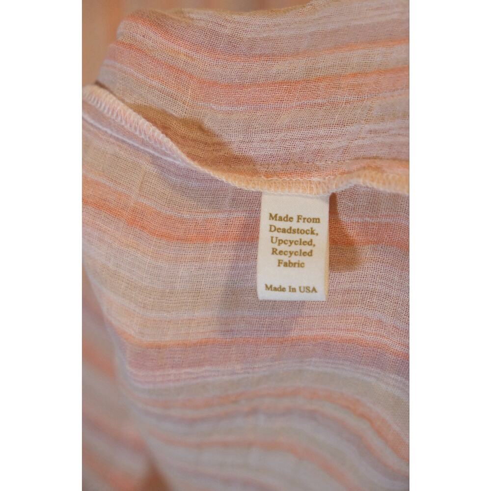 Christy Dawn Riley Maxi Coverup Dress In Salmon Stripe XS Bohemian Beach Gauze - Picture 7 of 16